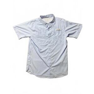 Columbia PFG Youth XL 18/20 Light Blue Short Sleeve Fishing Shirt Omni-Shade
